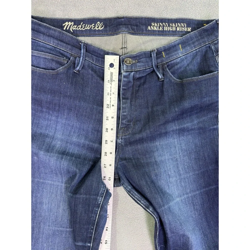 Madewell Jeans Womens 31 Blue Dark Wash Skinny Skinny Ankle High Riser Stretch